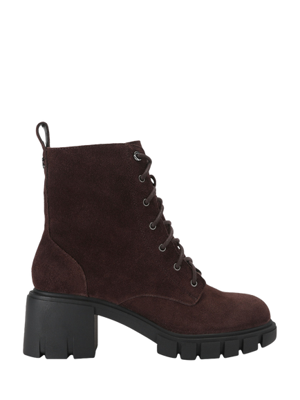 Carvela Ignite Lace Up Suede Boots, Black, Dark Brown