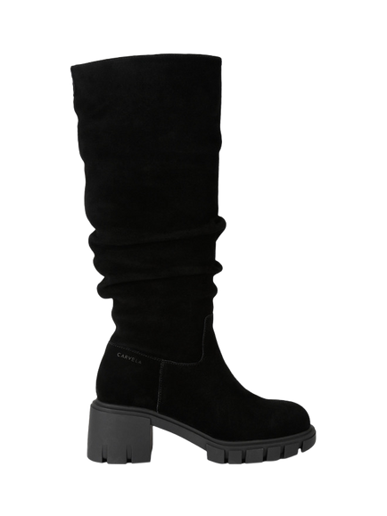 Carvela Ignite Slouch Suede Knee High Boots, Black