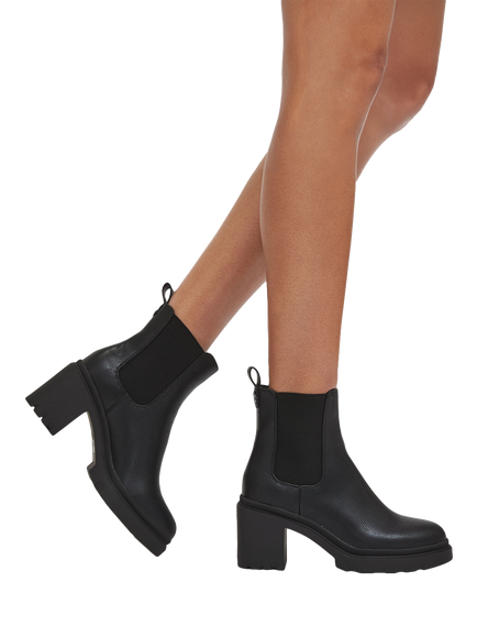 Carvela Boulder Wide Fit Block Heel Ankle Boots, Black - view 2, Black