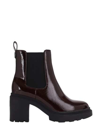 Carvela Boulder Wide Fit Block Heel Ankle Boots, Wine, Wine