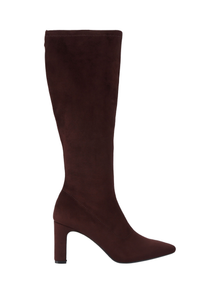 Carvela Formello Suede Block Heel Knee High Boots, Brown, Brown
