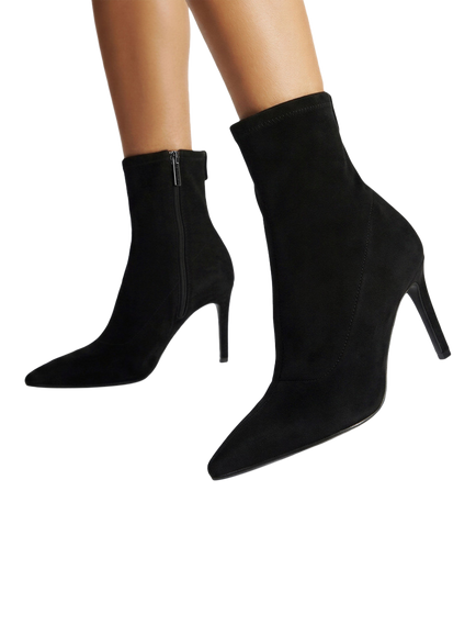 Carvela Incanto Mid Microsuede Stiletto Heel Ankle Boots, Black - view 2, Black