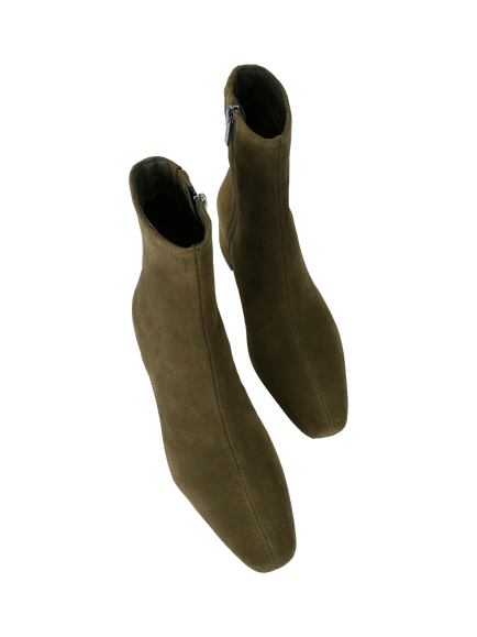 Carvela Suede Block Heel Ankle Boots, Khaki - view 2, Khaki