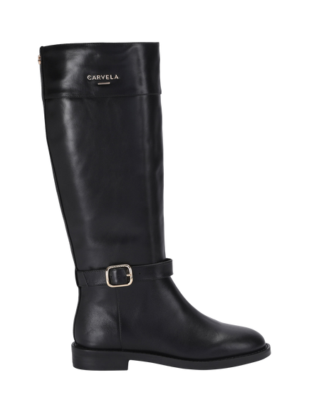 Carvela Silvare Leather Riding Boot, Black