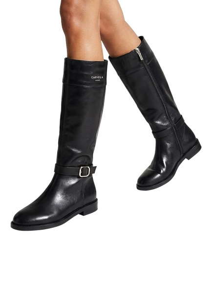 Carvela Silvare Leather Riding Boot - view 2, Black