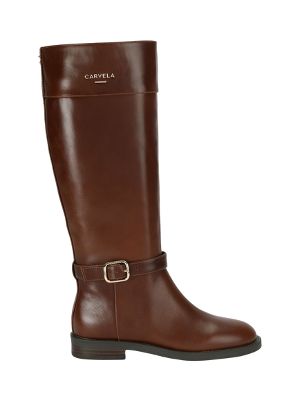 Carvela Silvare Leather Riding Boot, Brown