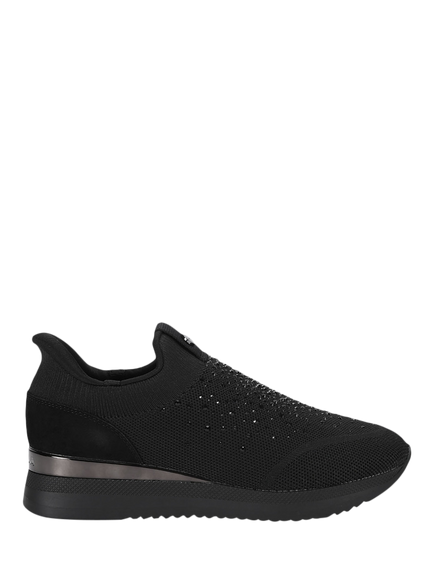 Carvela Arezzo Knit Embellished Lace Up Trainers, Black, Black