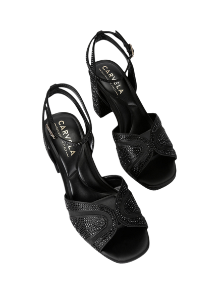 Carvela Fantastico Block Heel Shoes, Black - view 2, Black