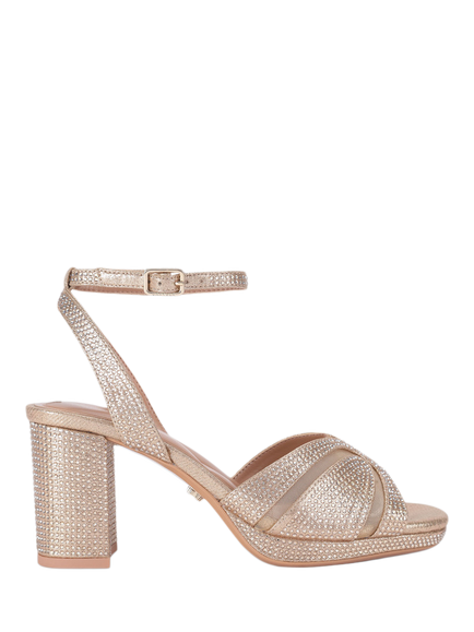 Carvela Fantastico Block Heel Shoes, Gold, Gold