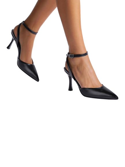 Carvela Leoni Two Part Flared Heel Court Shoes - view 2, Black
