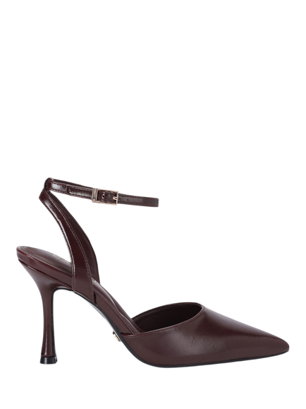 Carvela Leoni Two Part Flared Heel Court Shoes, Dark Red