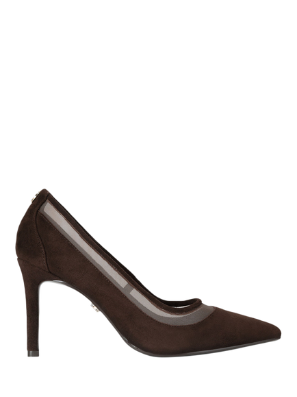 Carvela Positano Suede Pointed Court Shoes, Dark Brown