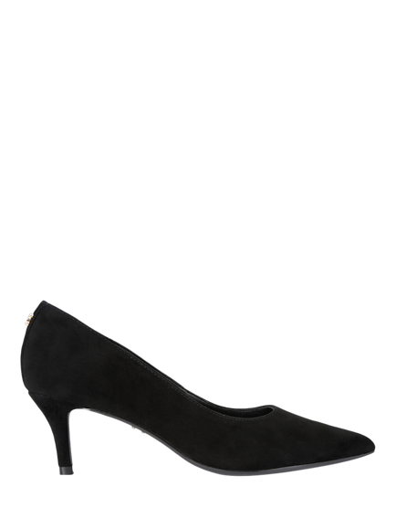 Carvela Positano Low Suede Kitten Heel Court Shoes, Black