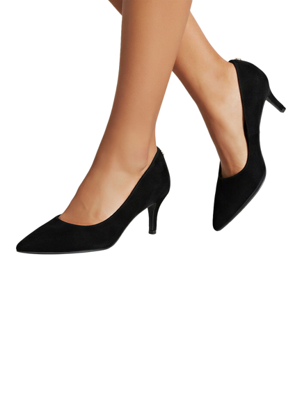 Carvela Positano Low Suede Kitten Heel Court Shoes - view 2, Black