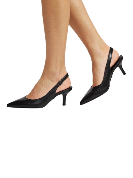 Carvela Spirit Slingback Pointed Heeled Courts, Black - view 2, Black