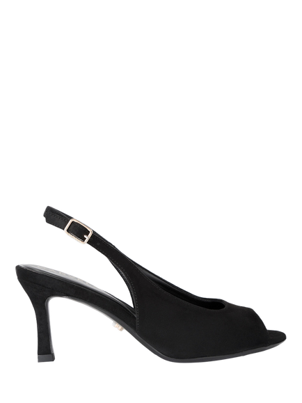Carvela Etta Suede Peep Toe Court Shoes, Black, Black