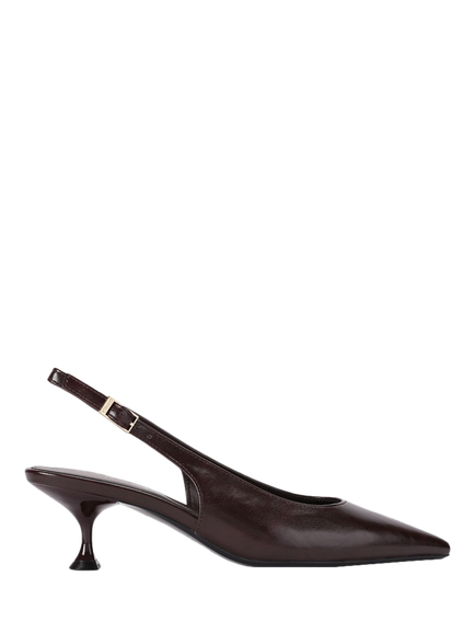 Carvela Elisia Flared Heel Slingback Court Shoes, Dark Red