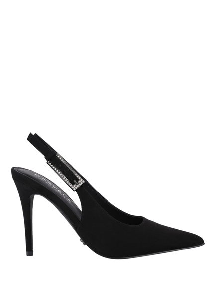 Carvela Blanca Microsuede Slingback Court Shoes, Black, Black