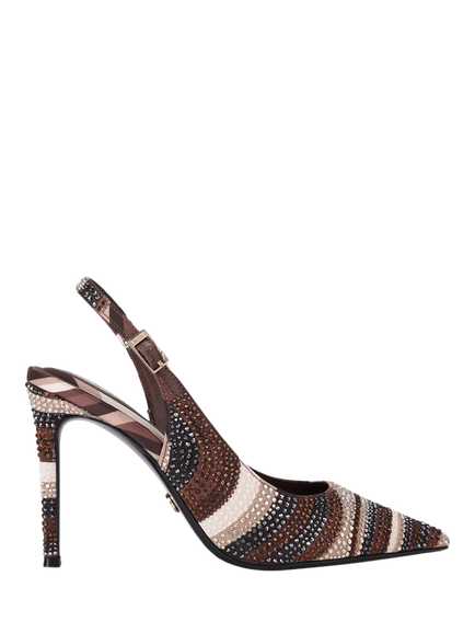 Carvela Caramella Embellished Slingback Court Shoes, Bronze, Bronze