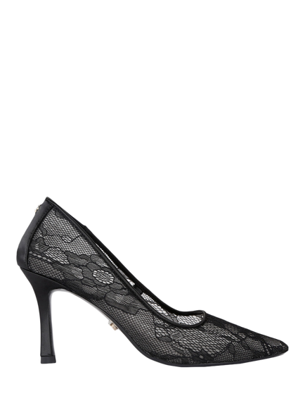 Carvela Corletta Fishnet Pointed Heeled Court Shoes, Black, Black