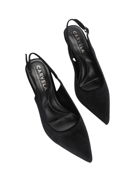 Carvela Heeled Slingback Court Shoes, Black - view 2, Black