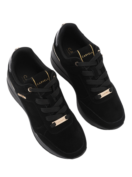 Carvela Divina Lace Up Trainers, Black - view 2, Black
