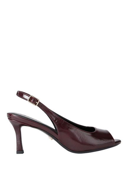 Carvela Etta Patent Peep Toe Court Shoes, Wine, Wine