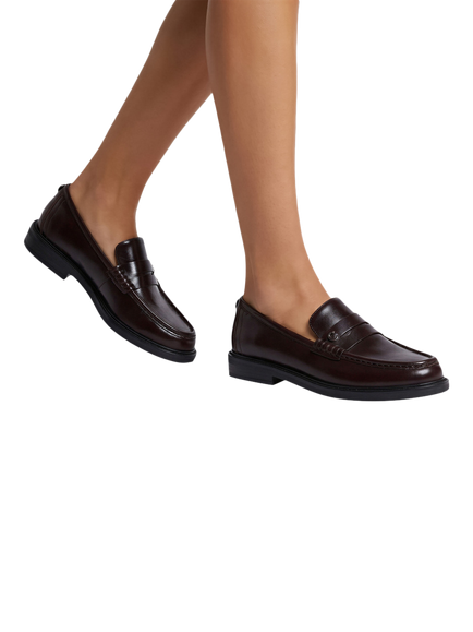 Carvela Lentini Faux Leather Loafers, Wine - view 2, Wine