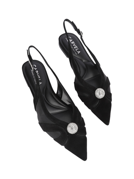 Carvela Lumera Suede Slingback Pumps, Black - view 2, Black