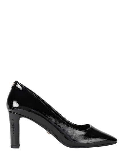 Carvela Nella Patent Block Heel Court Shoes, Black, Black