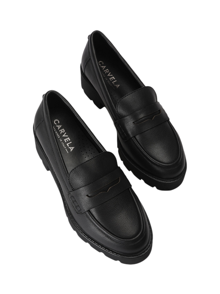 Carvela Snap Leather Loafers, Black - view 2, Black