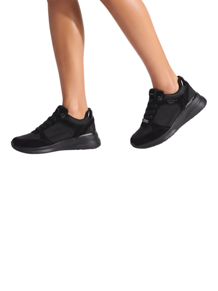 Carvela Divina Mid Lace Up Trainers, Black - view 2, Black