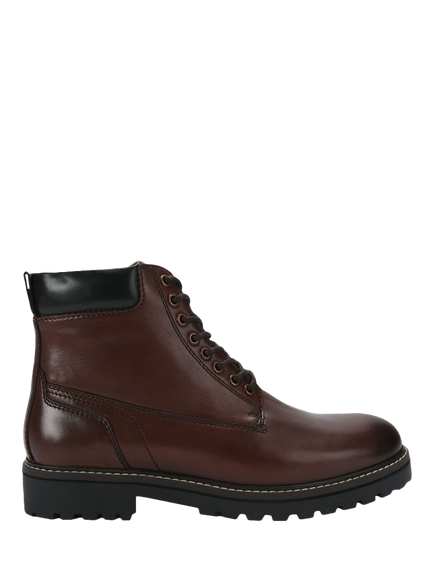 KG Kurt Geiger Toby Leather Lace Up Ankle Boots, Brown, Brown
