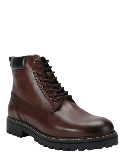 KG Kurt Geiger Toby Leather Lace Up Ankle Boots, Brown - view 2, Brown