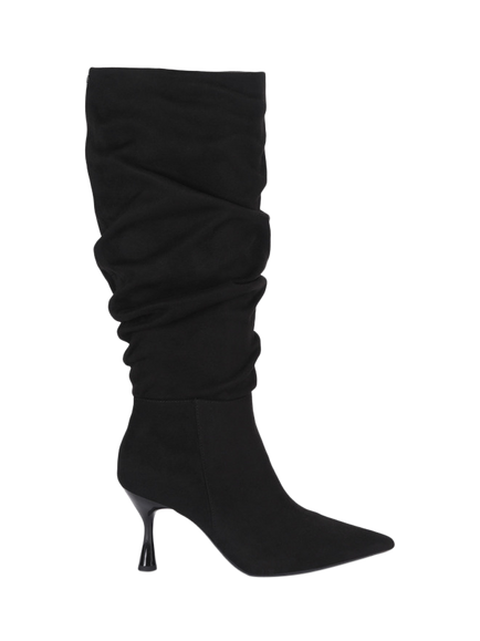KG Kurt Geiger Autumn Suede Flared Heel Knee High Boots, Black
