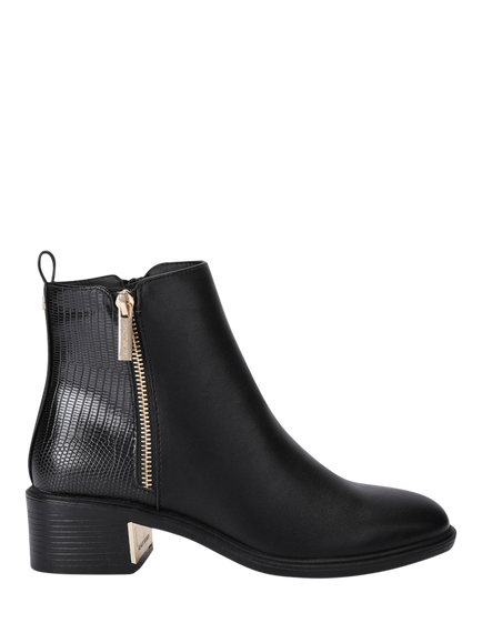 KG Kurt Geiger Helen Zip Block Heel Ankle Boots, Black, Black