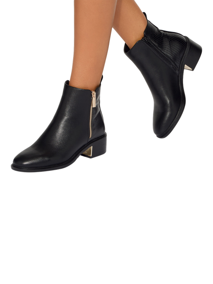 KG Kurt Geiger Helen Zip Block Heel Ankle Boots, Black - view 2, Black