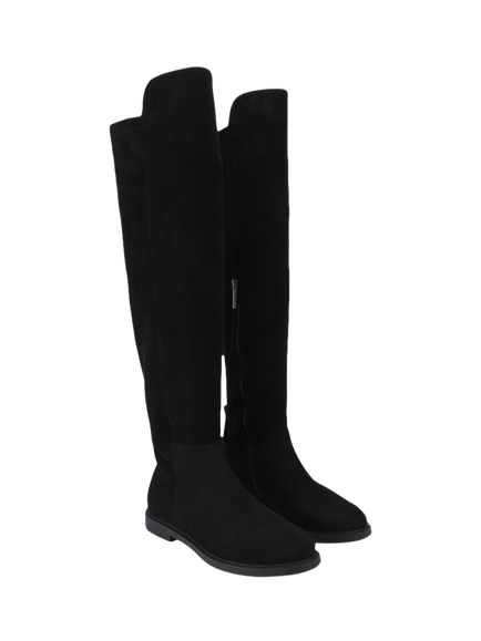 KG Kurt Geiger Stratton Suedette Knee High Boots, Black - view 2, Black