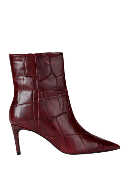 KG Kurt Geiger Leather Ankle Boots, Black, Wine