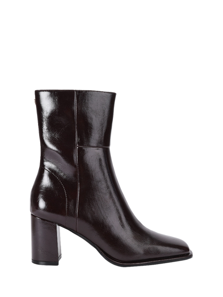 KG Kurt Geiger Sunday Patent Block Heeled Ankle Boots, Wine