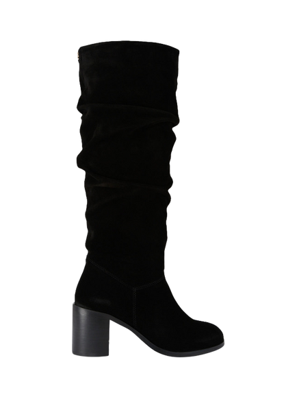 KG Kurt Geiger Sylvie Suede Slouchy Knee High Boots, Black, Black