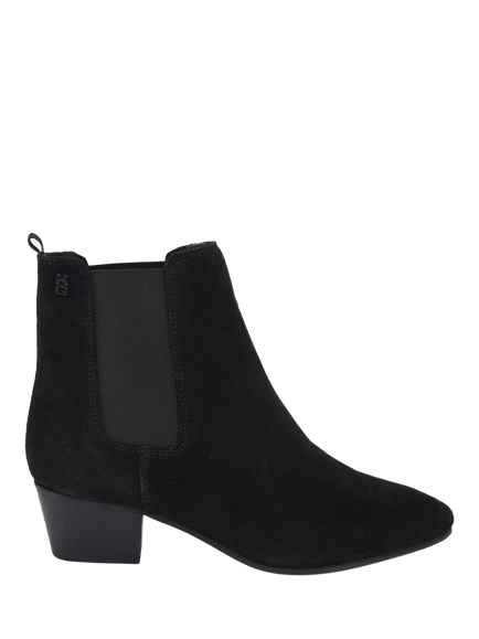 KG Kurt Geiger Topaz Suede Block Heel Ankle Boots, Black, Black