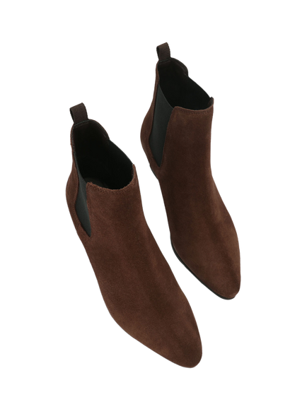 KG Kurt Geiger Topaz Suede Block Heel Ankle Boots, Brown - view 2, Brown