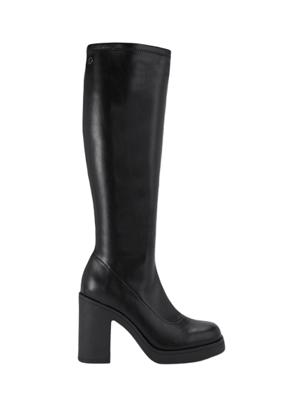 KG Kurt Geiger Twist Block Heel Knee High Boots, Black, Black