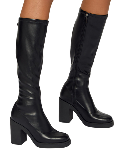 KG Kurt Geiger Twist Block Heel Knee High Boots, Black - view 2, Black