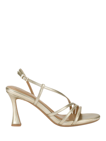 KG Kurt Geiger Aero Flared Heel Strappy Sandals, Gold, Gold