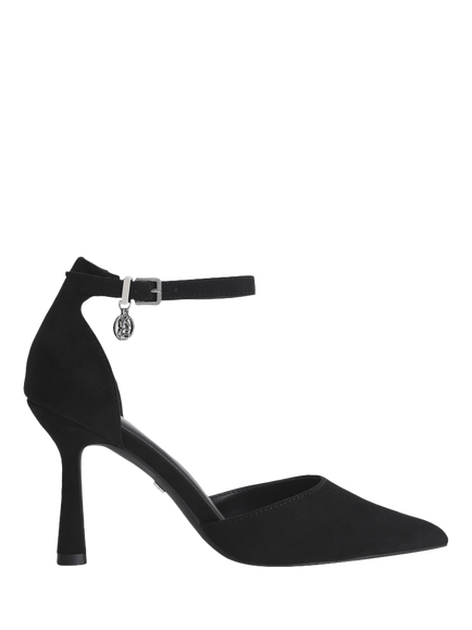 KG Kurt Geiger Adina Two Part Suede Court Shoes, Black, Black