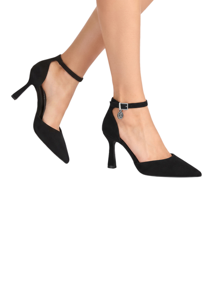 KG Kurt Geiger Adina Two Part Suede Court Shoes, Black - view 2, Black