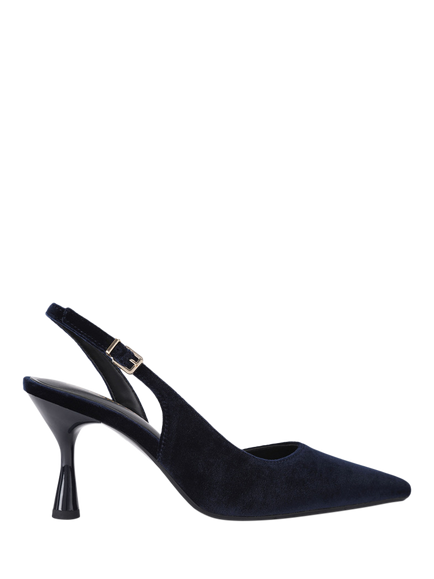 KG Kurt Geiger Autumn D'Orsay Flared Heel Court Shoes, Navy, Navy