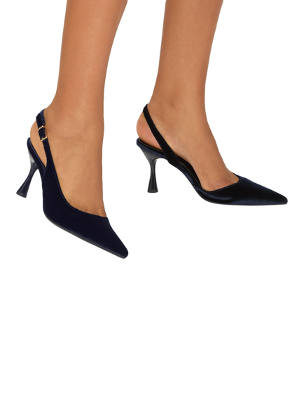 KG Kurt Geiger Autumn D'Orsay Flared Heel Court Shoes, Navy - view 2, Navy
